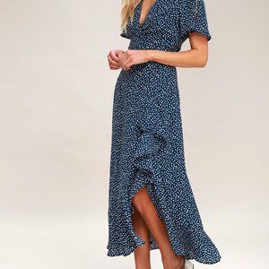Lulus Girl Like You Navy Blue Polka Dot Two-Piece